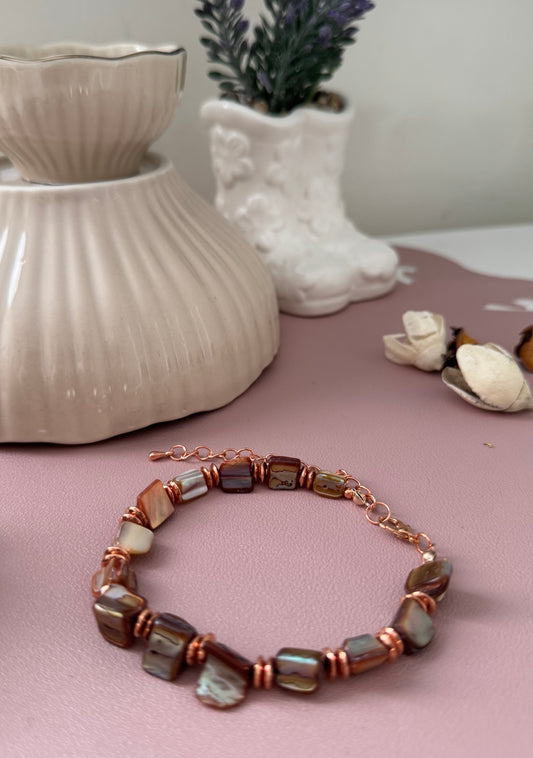 Bransoletka Velvet Pearl – Copper Glow