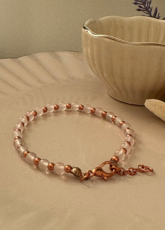 Bransoletka Eclipse No. 2 – Kwarc Różowy & Rose Gold