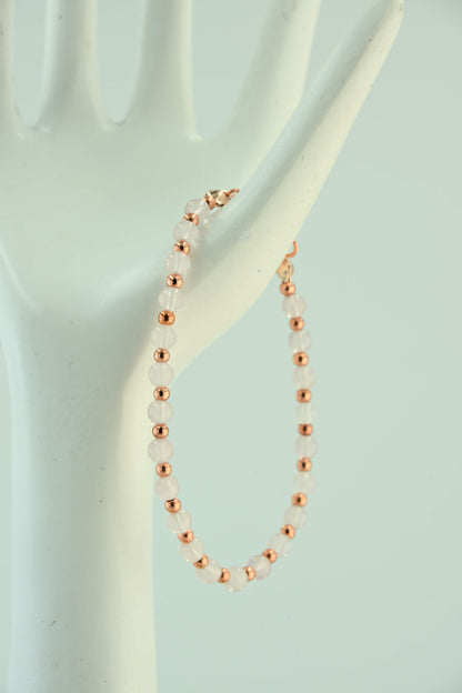 Bransoletka z kamieniem księżycowym – 3 warianty kulek: złote, miedziane, srebrne – bellamaga handmade