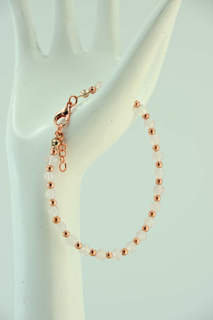 Bransoletka z kamieniem księżycowym – 3 warianty kulek: złote, miedziane, srebrne – bellamaga handmade