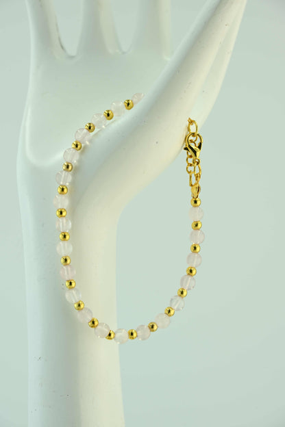 Bransoletka z kamieniem księżycowym – 3 warianty kulek: złote, miedziane, srebrne – bellamaga handmade