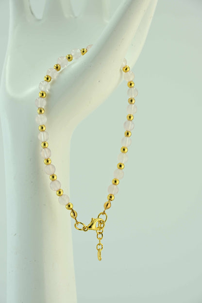 Bransoletka z kamieniem księżycowym – 3 warianty kulek: złote, miedziane, srebrne – bellamaga handmade