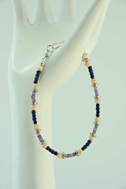 Bransoletka z ametystem i spinelem – ręcznie robiona biżuteria handmade – bellamaga