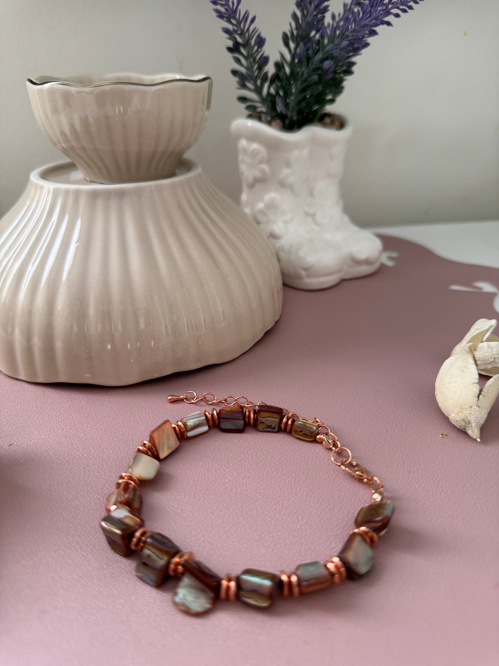 Bransoletka Velvet Pearl – Copper Glow