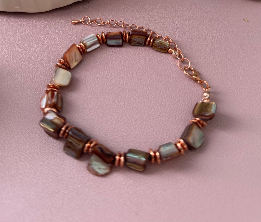 Bransoletka Velvet Pearl – Copper Glow