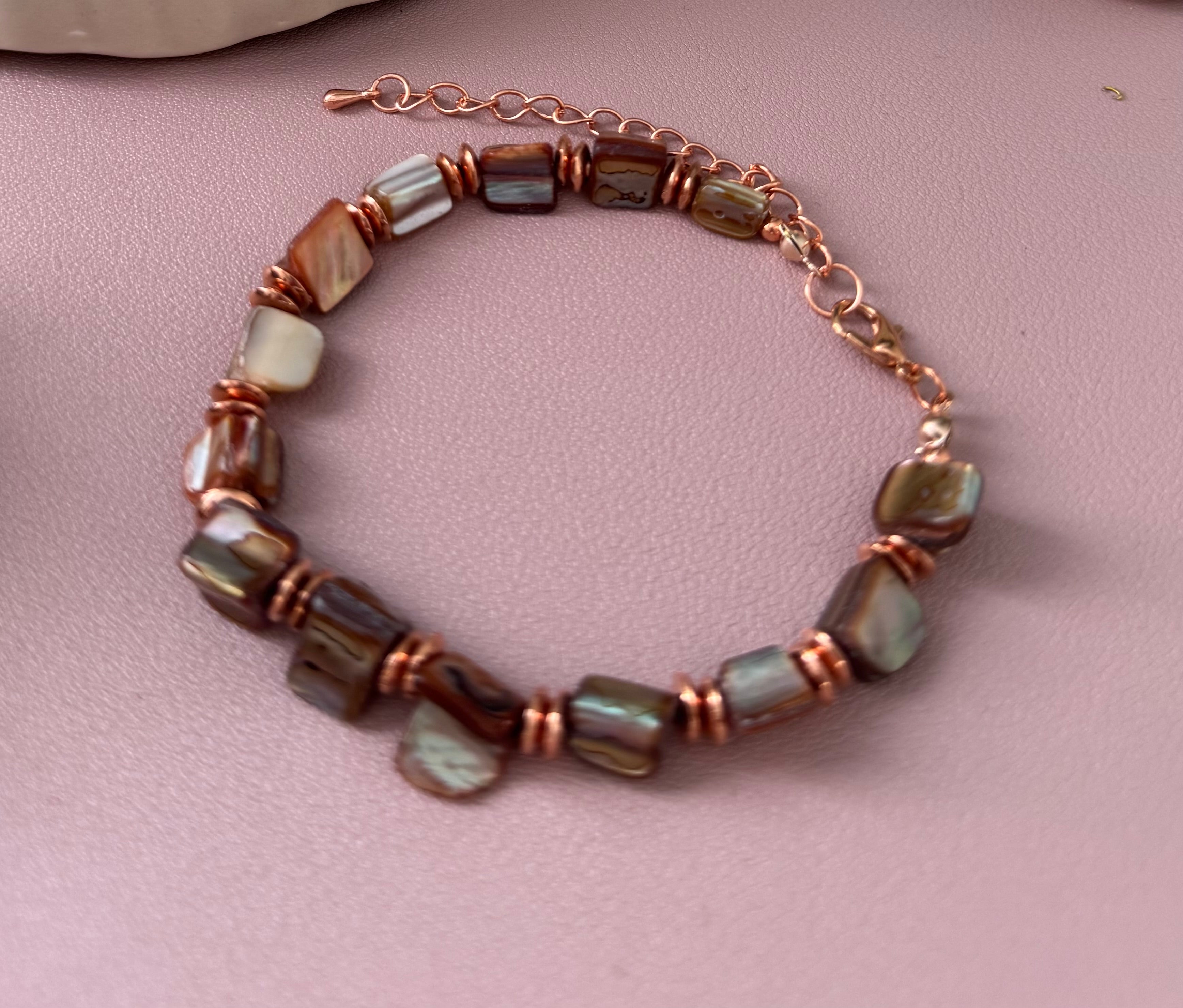 Bransoletka Velvet Pearl – Copper Glow