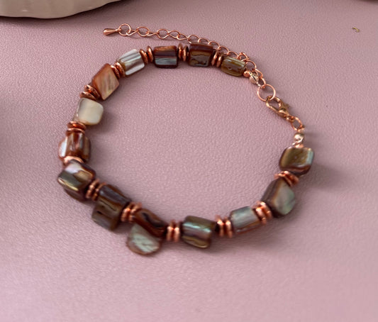 Bransoletka Velvet Pearl – Copper Glow