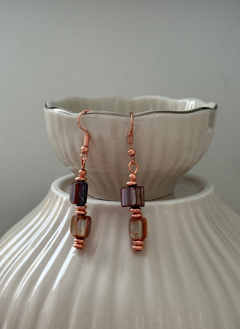 Kolczyki Velvet Pearl – Copper Drop