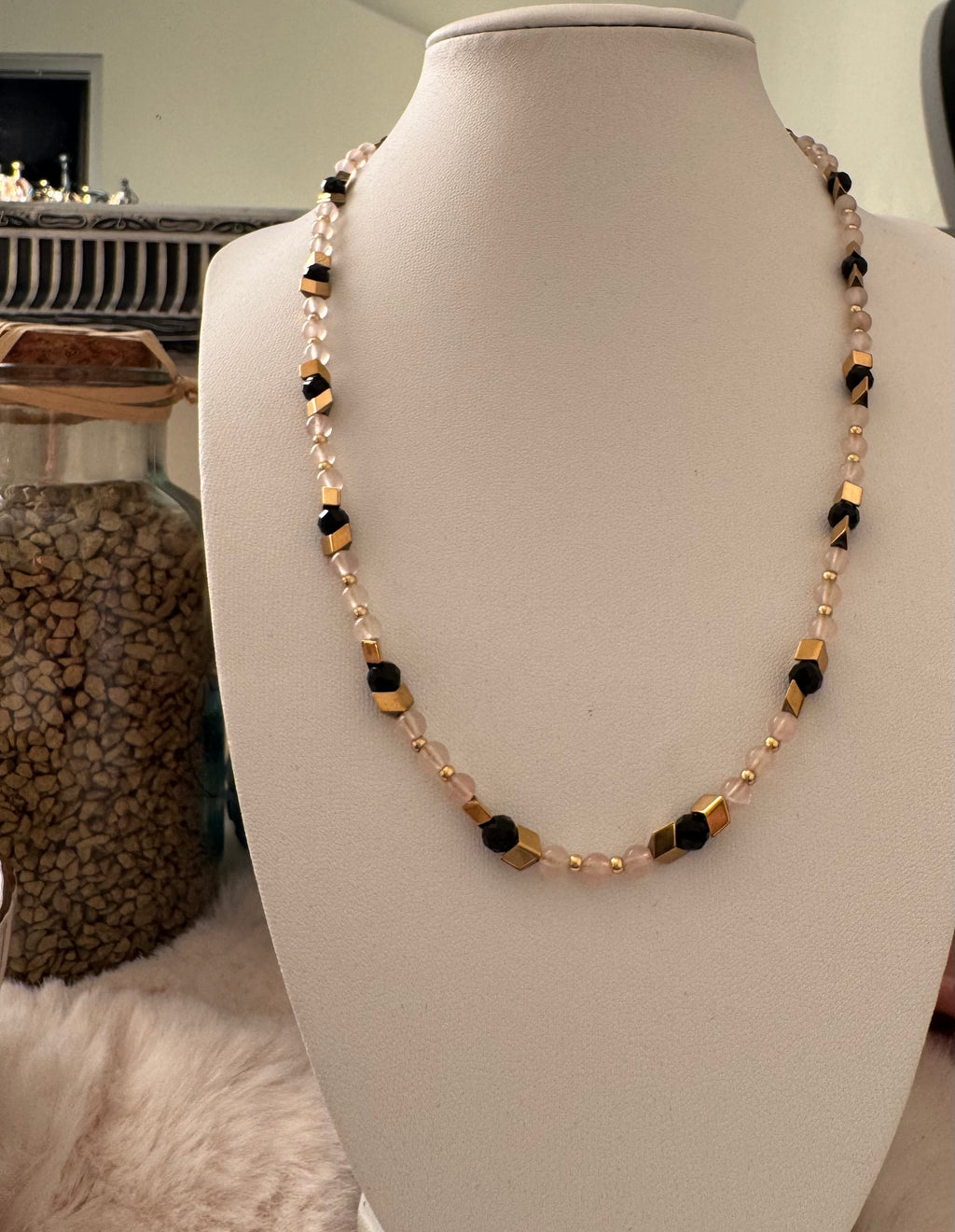 Naszyjnik Eclipse No.03 – Rose Quartz & Black Tourmaline