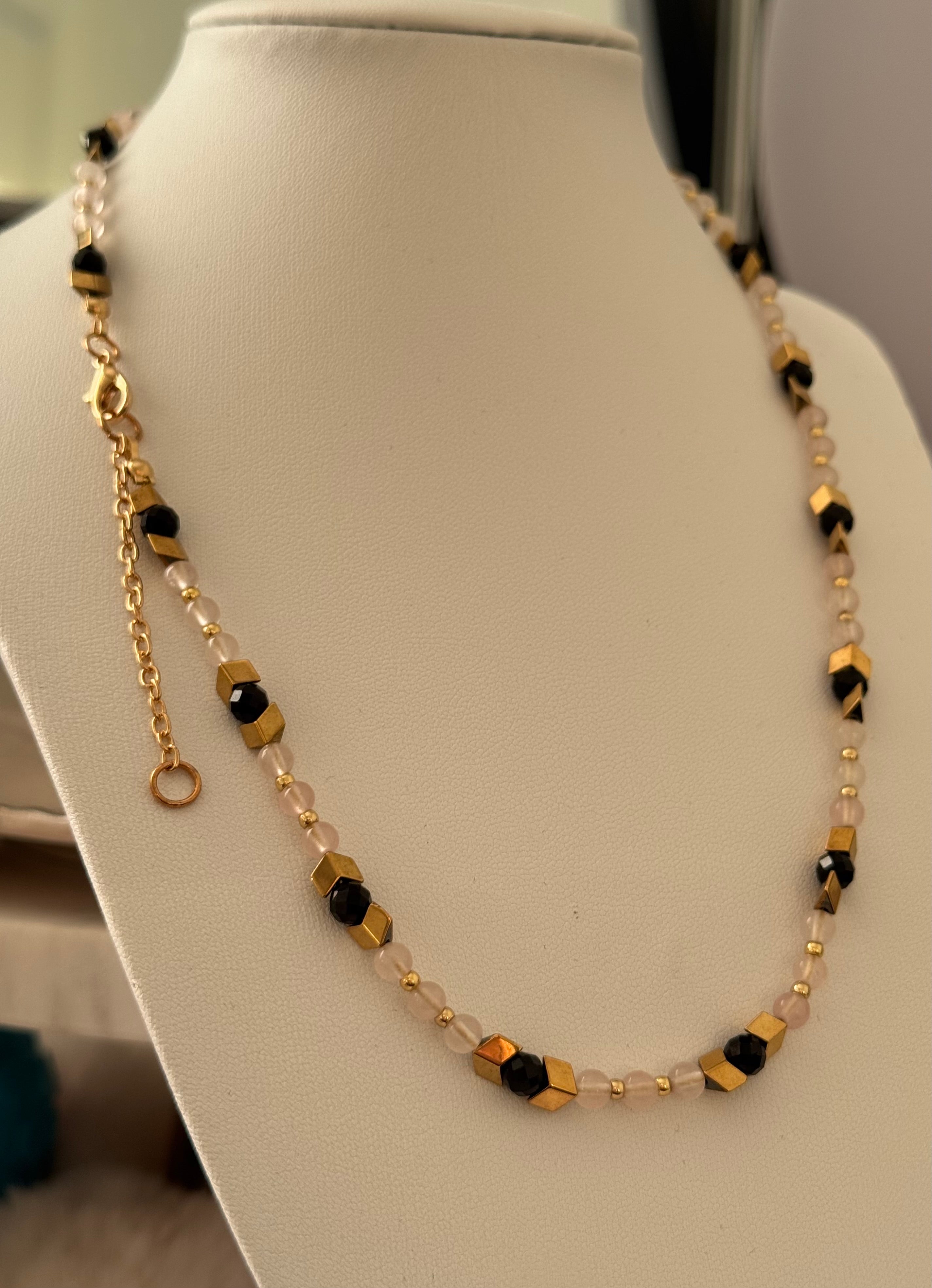 Naszyjnik Eclipse No.03 – Rose Quartz & Black Tourmaline