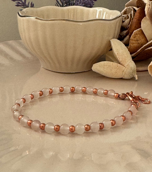 Bransoletka Eclipse No. 2 – Kwarc Różowy & Rose Gold