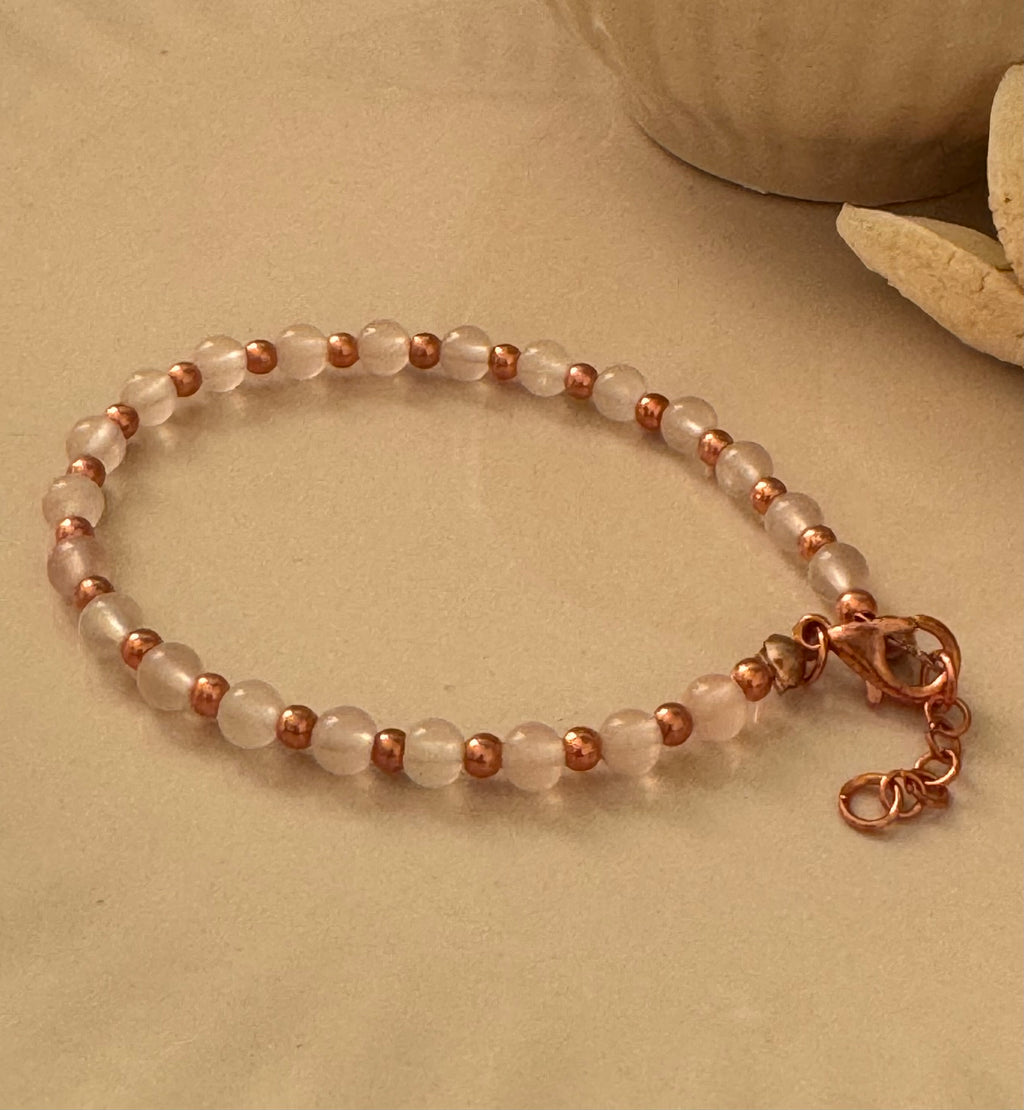 Bransoletka Eclipse No.02 – Kwarc Różowy & Rose Gold