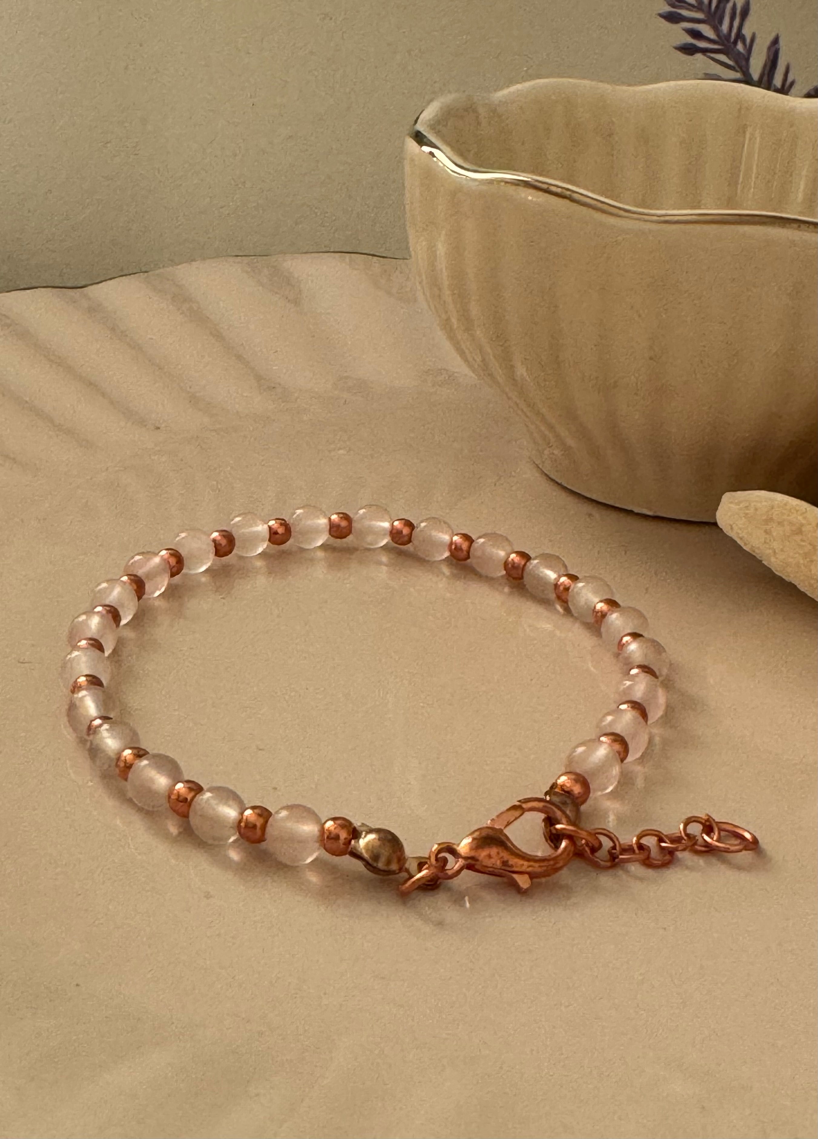 Bransoletka Eclipse No.02 – Kwarc Różowy & Rose Gold