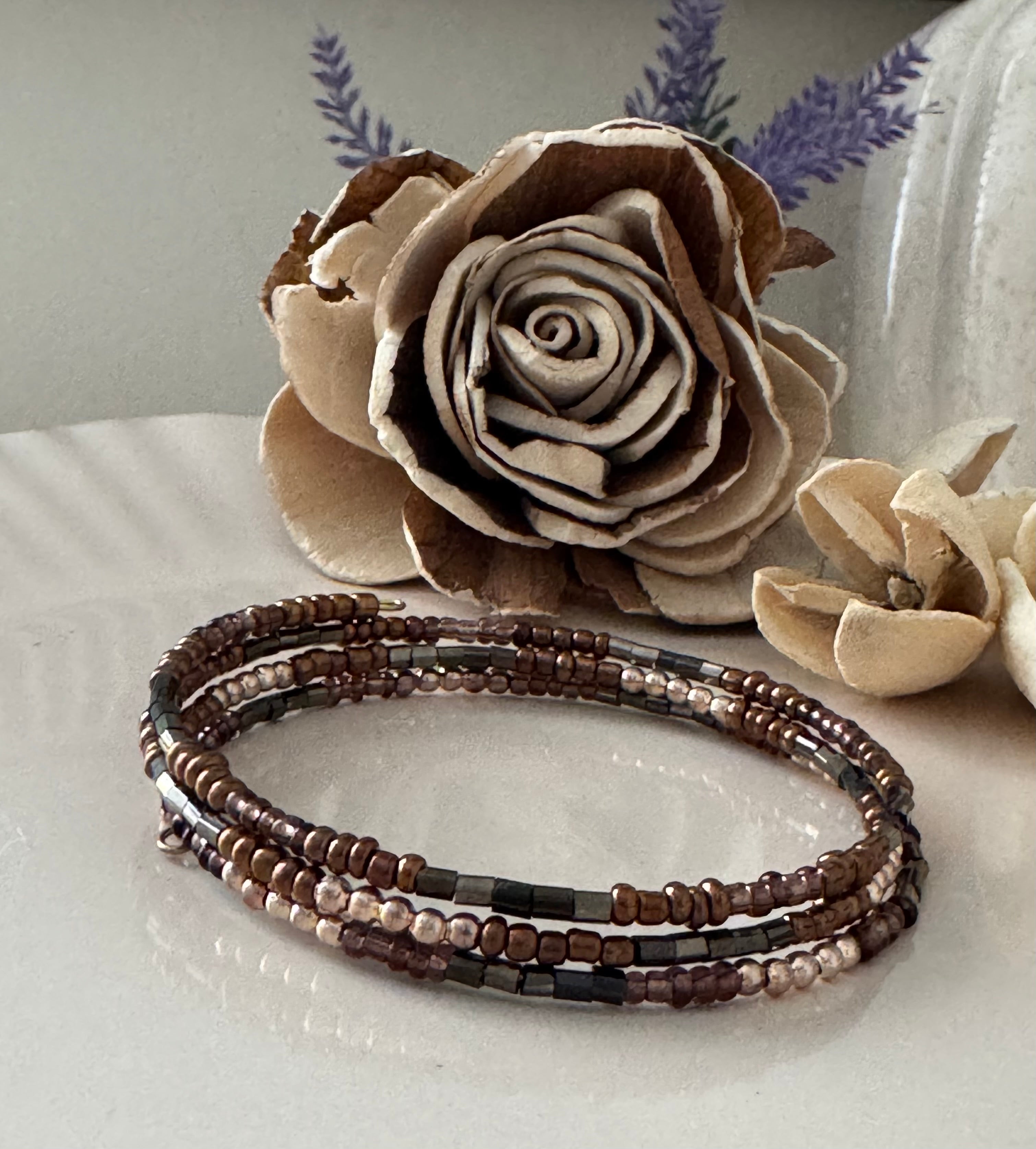 Bransoletka Whisper Collection No.06 – odcienie brązu i grafitu