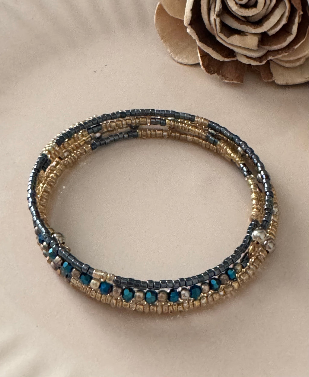 Bransoletka Whisper Collection No.16 – Golden Teal Glow