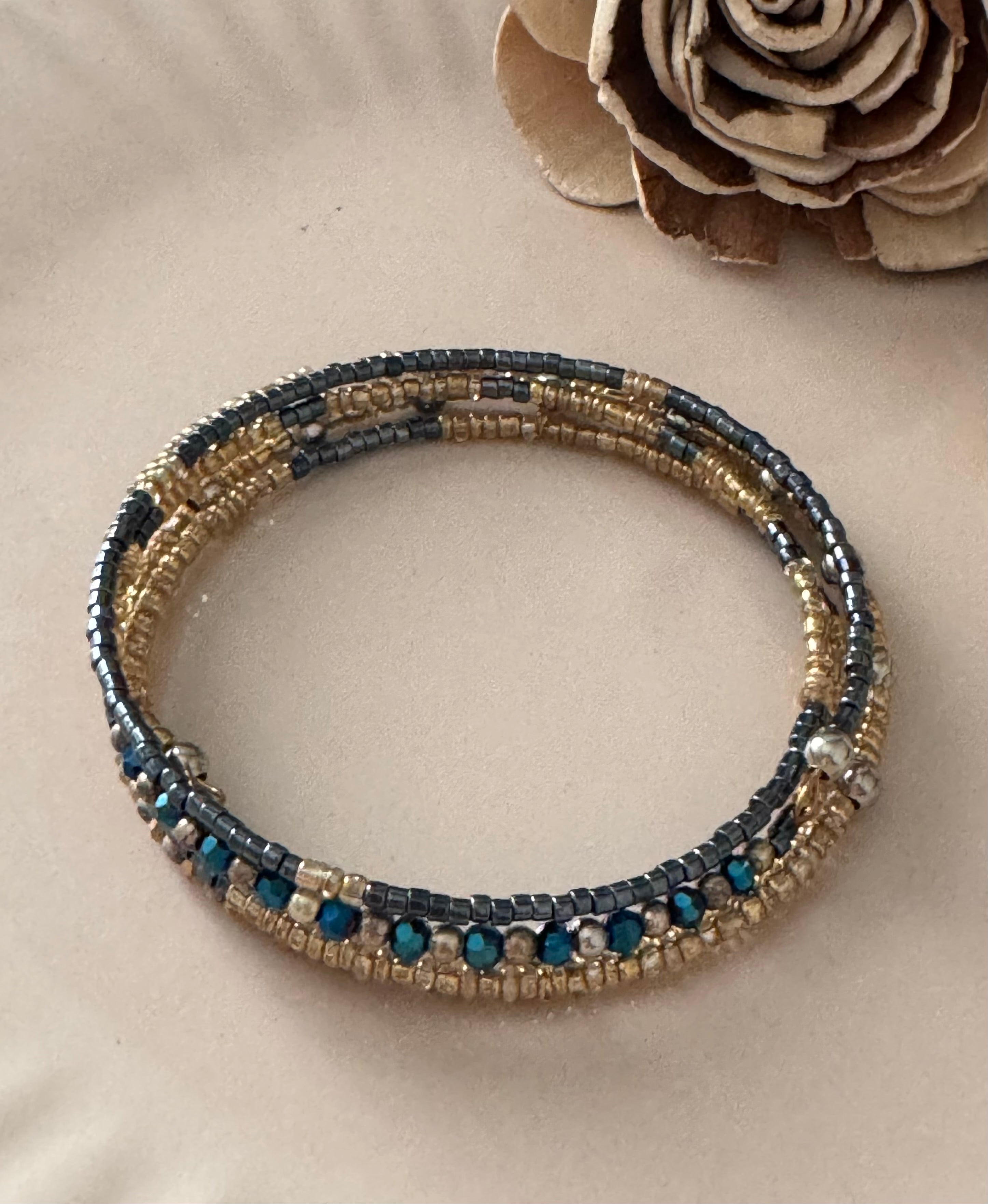 Bransoletka Whisper Collection No.16 – Golden Teal Glow