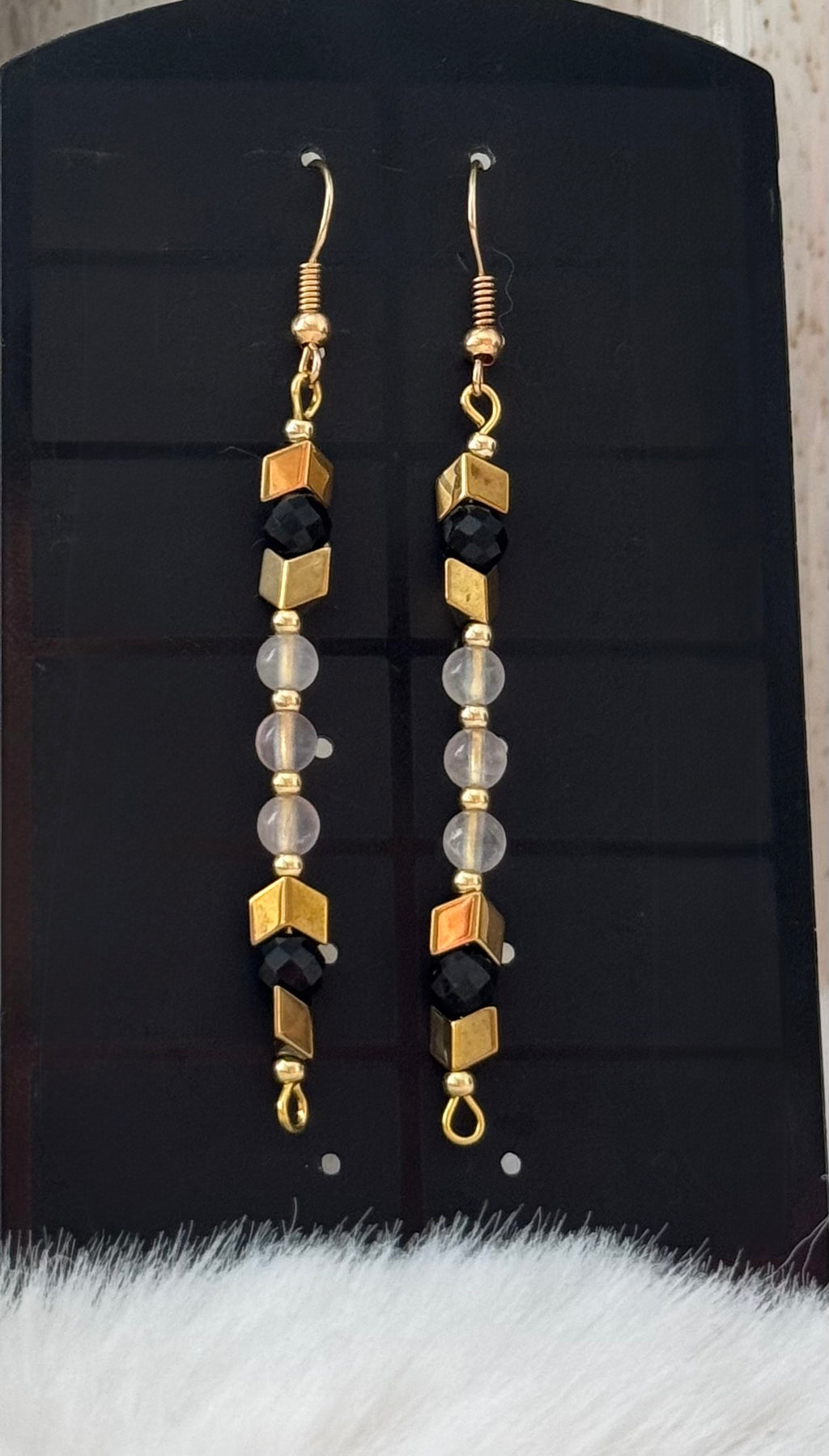 Kolczyki Eclipse No.03 – Rose Quartz & Black Tourmaline