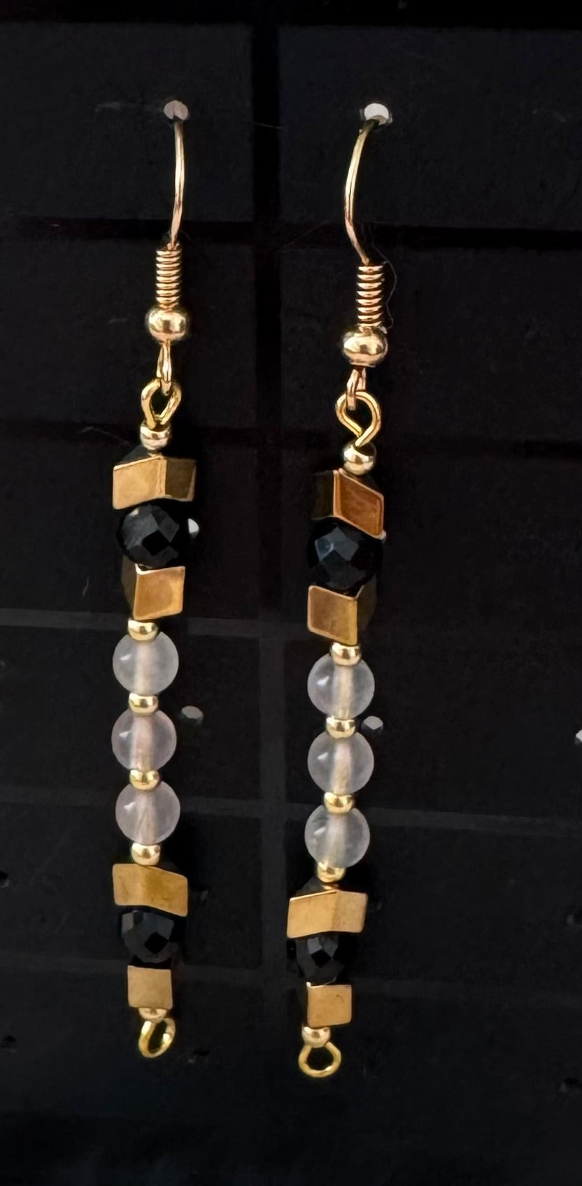Kolczyki Eclipse No.03 – Rose Quartz & Black Tourmaline